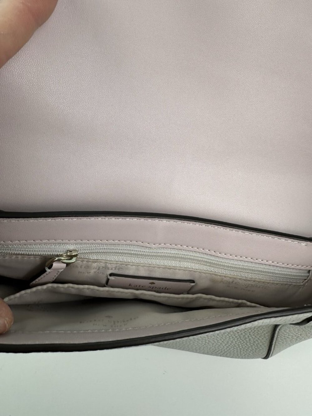 New Kate Spade Monica Flap Crossbody Purse Leather Medium Ivory White - Picture 10 of 13